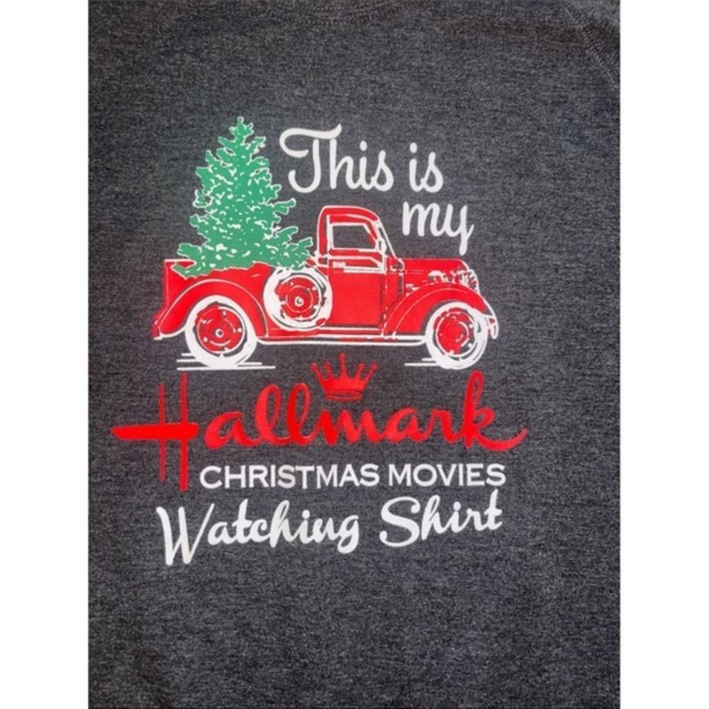 Hallmark Christmas Movies Shirt Top Sweatshirt Gray Red Truck 2XL christmas